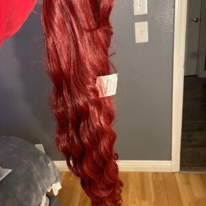 Luxurious Red Wavy Hair Extension